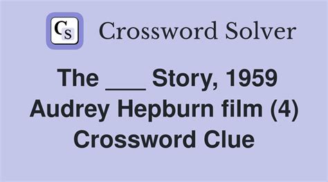 audrey hepburn film crossword.